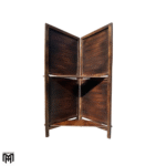 Moroccan Mid Century Folding Partition with Shelf | Handmade Wooden Room Divider