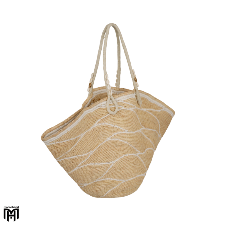 Moroccan Basket Tote Bag | Handmade Raffia Traditional Craft Tote