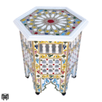 Moroccan Hand-Painted BAIDA-K Side Table | Artisan Wood Coffee & Accent Table