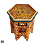 Moroccan Oriental Hand-Painted DAHBI Side Table | Artisan Wood Coffee Table