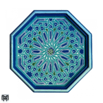 oroccan Blue Hand-Painted Side Table | Artisan Wood Coffee & Tea Table