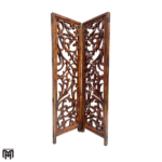 Moroccan Flora Design Wooden Screen | Handcrafted Folding Room Divider Panel