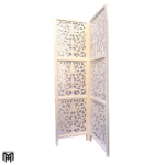 Moroccan Flower Style Wooden Room Divider | Handmade Folding Partition Screen