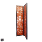 Moroccan Mid Century Mesh Design Wooden Partition | Self-Standing Room Divider