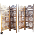 Moroccan Mid Century Wooden Room Divider | Handmade Folding Partition Screen