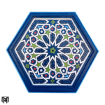 Moroccan Hand-Painted MANAL Blue Side Table | Artisan Wood Coffee & Accent Table