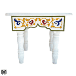 Moroccan Low Mida-W Side Table | Hand-Painted Wood Dining & Coffee Table