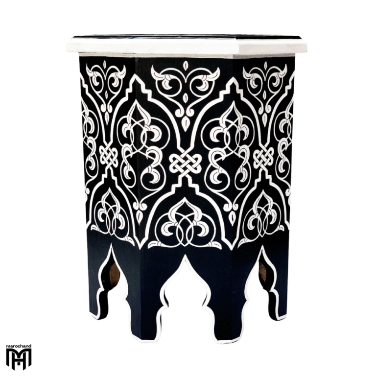Moroccan Oriental SHAKIRA Side Table | Hand-Painted Wood Coffee & Tea Table