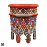 Moroccan HEDIA Hand-Painted Tea Table | Artisan Wood Coffee & Side Table