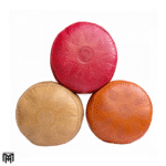 Moroccan SALE Natural Leather Seat Cushion | Handcrafted Poufs & Ottoman
