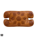 Moroccan RABATI Oriental Stool | Cognac Leather Poufs Ottoman