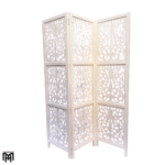 Moroccan Flower Style Wooden Room Divider | Handmade Folding Partition Screen