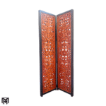 Moroccan Mid Century Mesh Design Wooden Partition | Self-Standing Room Divider