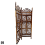 Moroccan Mid Century Wooden Room Divider | Handmade Folding Partition Screen