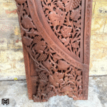 Moroccan Spanish Flora Design Teakwood Screen | Standing Folding Room Divider Panel