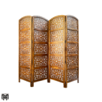 Moroccan Mid Century Wooden Room Divider | Handmade Folding Partition Screen