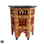 Moroccan Oriental Hand-Painted DAHBI Side Table | Artisan Wood Coffee Table