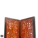 Moroccan Mid Century Mesh Design Wooden Partition | Self-Standing Room Divider