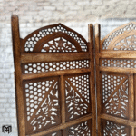 Moroccan Mid Century Wooden Room Divider | Handmade Folding Partition Screen