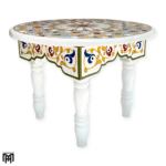 Moroccan Low Mida-W Side Table | Hand-Painted Wood Dining & Coffee Table