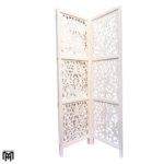 Moroccan Flower Style Wooden Room Divider | Handmade Folding Partition Screen