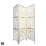 Moroccan Flower Style Wooden Room Divider | Handmade Folding Partition Screen