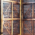 Moroccan Mid Century Wooden Room Divider | Handmade Folding Partition Screen
