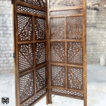 Moroccan Mid Century Wooden Room Divider | Handmade Folding Partition Screen