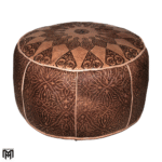 Moroccan CONSUL Leather Seat Cushion | Arabian Ottoman Pouf & Floor Seat